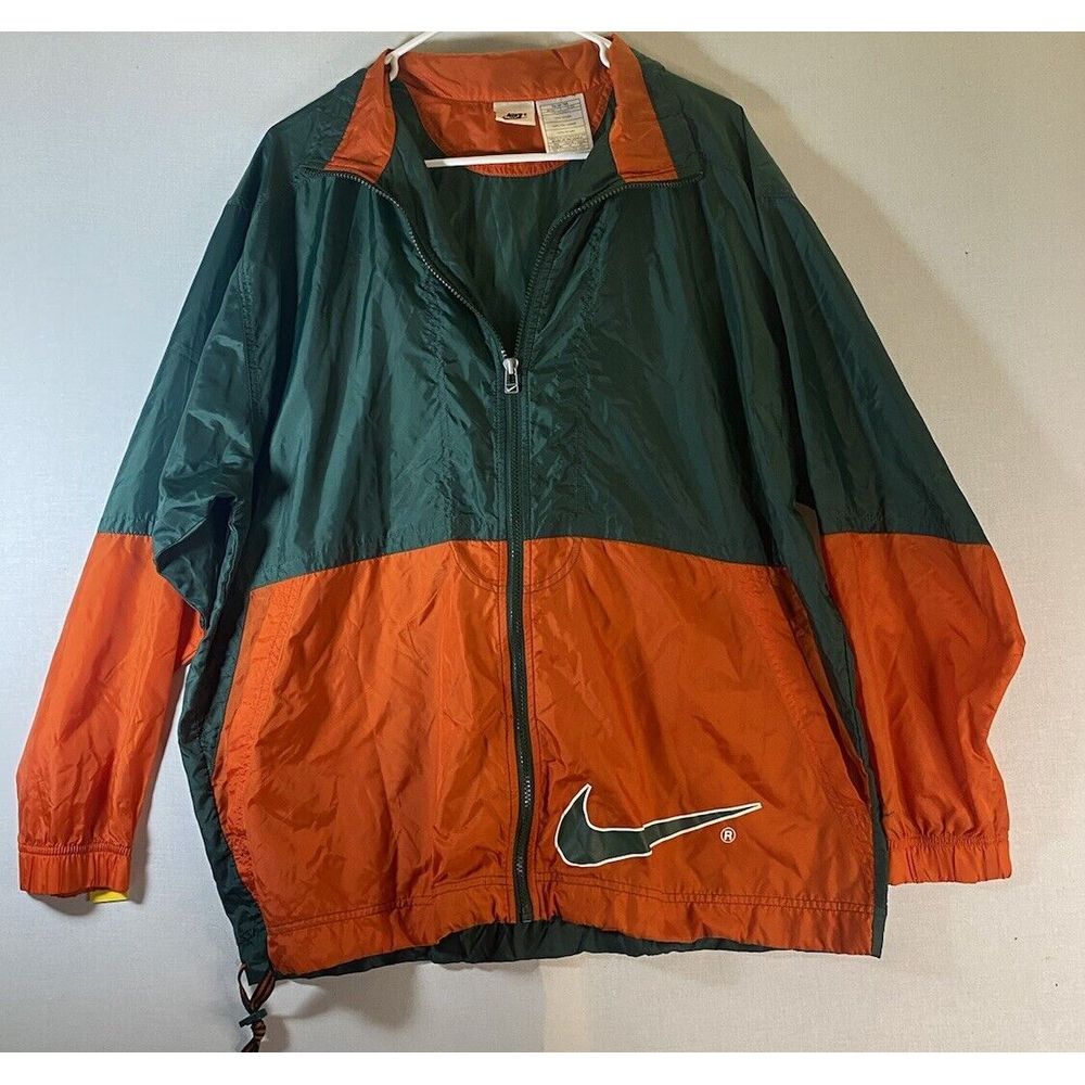 Nike White Label Nylon Track Warm Up Jacket Orange Green‎ Youth XL